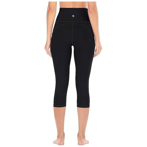 Women's Yoga Pants with Pockets Leggings for Women Capris Black - Picture 3 of 6